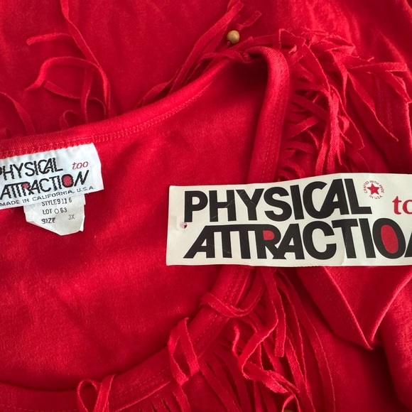 PHYSICAL ATTRACTION-NWT-Women Red FringeBeaded Sleeveless Shirt-PLUS Size 3X - Picture 4 of 8